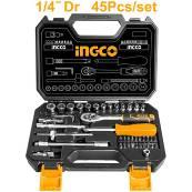 45 pièces 1/4 "socket set