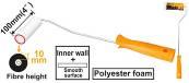 Mini brosse cylindrique (paroi intérieure)