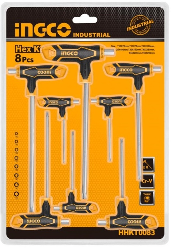 Ensemble de clés Torx en &quot;T&quot; - 8 pièces