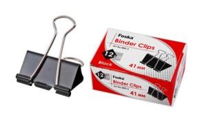 FOSKA-CLIP A PAPIER NOIR 41mm (BOITE DE 12 PCS)