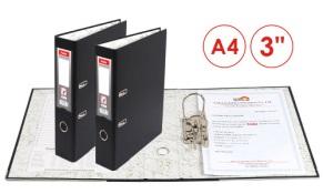 FOSKA-CLASSEUR A LEVIER INT CARTONE/ EXT PVC NOIR A4, 3’’  W9500