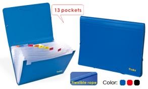 FOSKA-SAC PORTE DOCUMENT EXTENSIBLE PVC RENFOR A4 14/0.700mic,13POCHETTES W8402