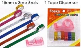 FOSKA-RUBAN ADHESIVE PAILLETTE 1.5cm*3m*6 RLX +1 DEVID