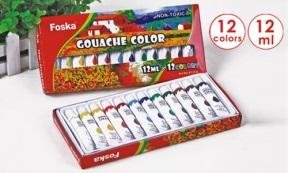 FOSKA-PEINTURE GOUACHE 12 COUL 12ML P7312L