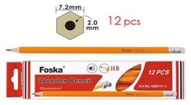 FOSKA-CRAYON HB HEXAG A/ GOMME BTE 12 PCS 7’’ 2MM QB011-1