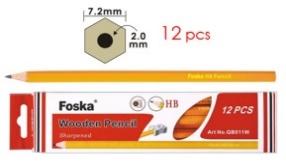 FOSKA-CRAYON HB HEXAG BTE 12 PCS 7’’ 2MM QB011W-1