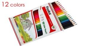 FOSKA-CRAYON DE COULEUR HEXAG BTE 12 COUL 3MM DIAM, 7’’ CQ6012L