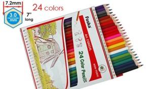 FOSKA-CRAYON DE COULEUR HEXAG BTE 24 COUL 3MM DIAM, 7’’ CQ6024L