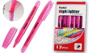 FOSKA-SURLIGNEUR FLUO ROSE BTE 12 PCS 200-230M ECRITURE 1,8G )MK2015-12(pink)
