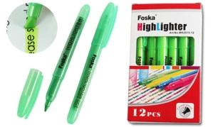 FOSKA-SURLIGNEUR FLUO GREEN BTE 12 PCS 200-230M ECRITURE 1,8G )MK2015-12(green)
