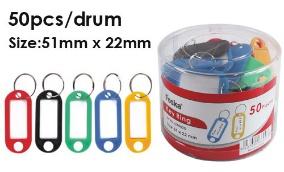 FOSKA-PORTE CLE 51MM*22MM, CYL DE 50 PCS MULTICOLOR, PP JZ5002D