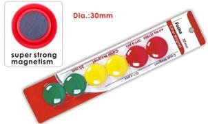 FOSKA-PASTILLE MAGNETIQUE (CARTE DE 6 PCS) DIAM 30  MULTICOLOR JZ1503