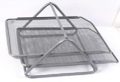 FOSKA-BAC RANGEMENT DOSSIER 2-ETAGES VERTICAL L350*W300*H185mm  HY62002 (SILVER)