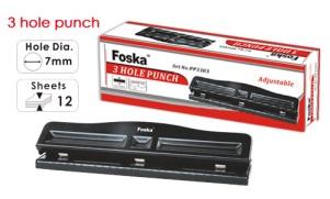 FOSKA-PERFORATEUR A PAPIER 3 TROU AJUSTABLE NOIR 12 FLS PP3303