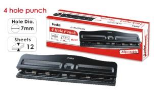 FOSKA-PERFORATEUR A PAPIER 4 TROU AJUSTABLE NOIR 12 FLS PP4404