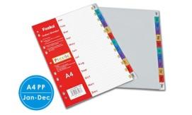 FOSKA-INTERCALAIRE PP 140 MIC A4 12 FEUILLES MENSUELS  HF289C-12M