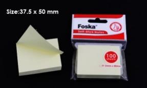 FOSKA-BLOC NOTE AUTOC STYLE POST IT 75 GMS JAUNE 37.5MM*50MM G1520