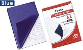 FOSKA-PAPIER CARBONNE A MAIN BLEU 22GSM,A4,210*297mm E2001
