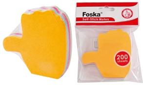 FOSKA-BLOC NOTE MULTICOLOR FORME POUCE 71X72mm 75 GMS G5201-5