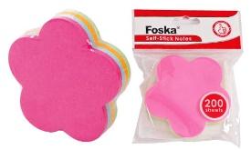 FOSKA-BLOC NOTE MULTICOLOR FORME ROSE 73X73mm 75 GMS G5201-7