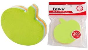 FOSKA-BLOC NOTE MULTICOLOR FORME POMME 68X68mm 75 GMS G5201-14
