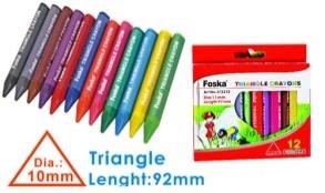 FOSKA-CRAYON COULEUR MASSE TRIANG 8MM BTE DE 12 PCS 9,7*1,1MM SF3212