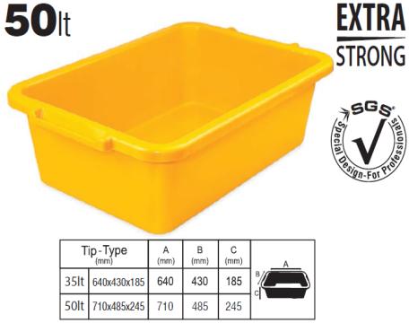 SGS PLASTER BUCKET PLASTIC PRO 50LT SGS989