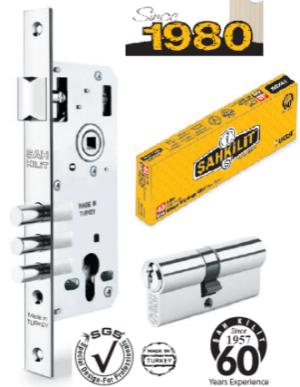 SGS CYLINDER LOCK WITH BALL BEARING FAT 3MILI FLAT TYPE 45MM K-701