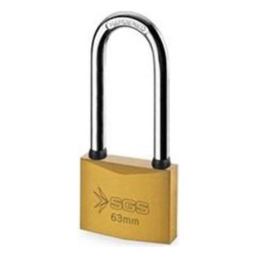 SGS PADLOCK BRASS PAINTED LONG HOOK 63MM SGS1353