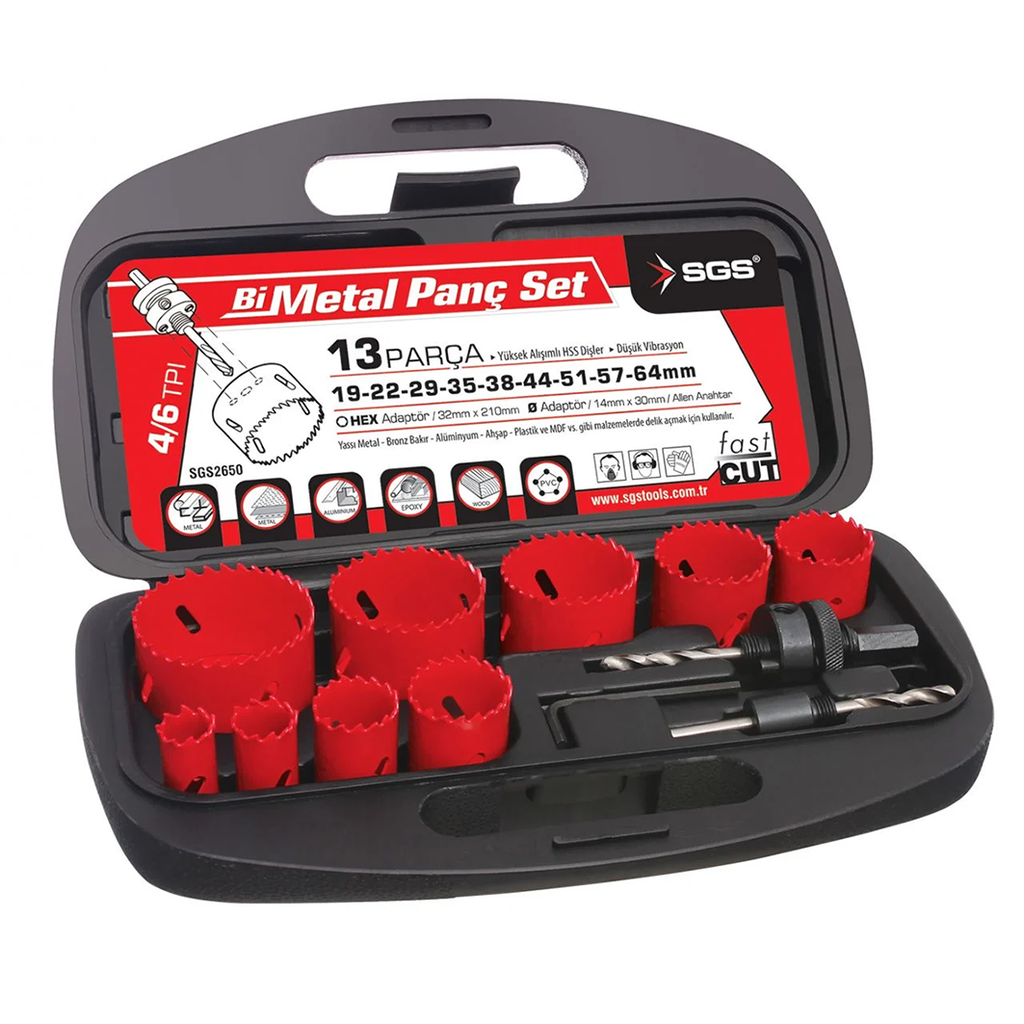 13 Pcs Bi-Metal Hole Saw Set