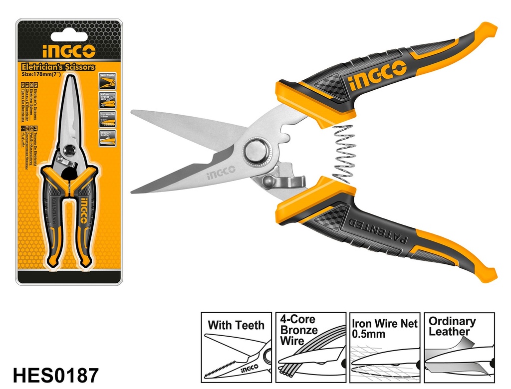 Ciseaux d'électricien - 178mm