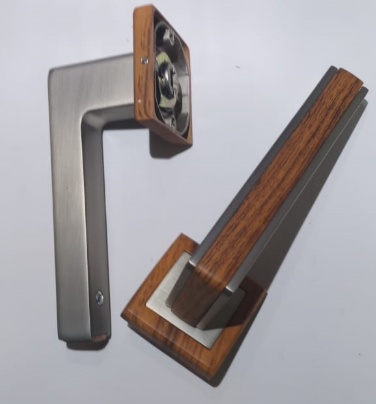 YIW - POIGNET DE SERRURE ENCASTREE ALU+BOIS REF 495