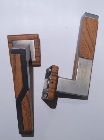 YIW - POIGNET DE SERRURE ENCASTREE ALU+BOIS REF 494