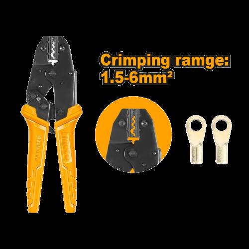 Pince à sertir avec fonction cliquet pour cosses - 9"