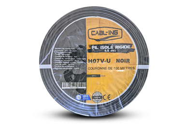 FIL ISOLE RIGIDE 2,5MM2 H07V-U NOIR (C/100M) CABLING TURQUIE