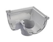 ANGLE PVC AVEC NAISSANCE POUR GOUTTIERE KMEI, POIDS 525G, COULEUR GREY