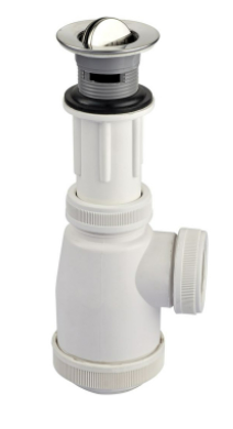 SIPHON + BONDE LAVABO DIAM 40 REF LY761-32*40 KMEI. POIDS 130G. COULEUR BLANC