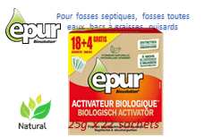 Epur Activateur Biologique 4 Mois + 1 Mois gratuit (pour fosses sceptiques,fosses toutes eaux,bacs a graisse,puisards)