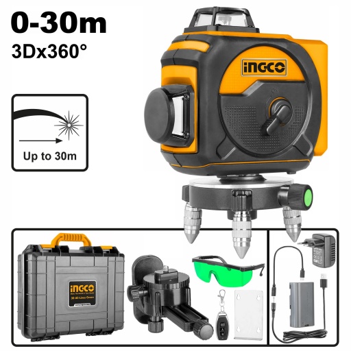 Niveau Laser - 3D -  à lignes - Vert - 30m