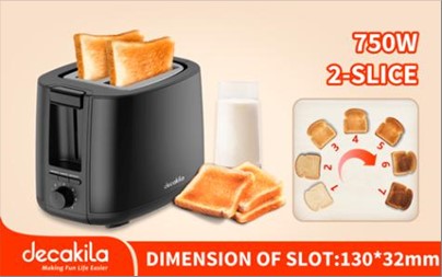 TOASTER 2-IN SLICE 750W DECAKILA