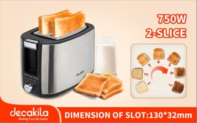 TOASTER 2-SLICE 750W DECAKILA