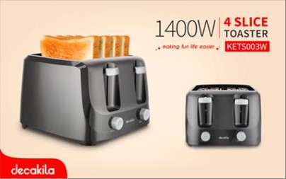 TOASTER 4- SLICE 1400W DECAKILA