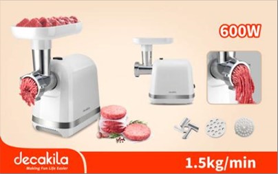 MEAT GRINDER OUTPUT:1.5kg/mn 600W DECAKILA