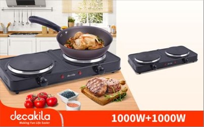 DOUBLE HOT PLATE 1000+1000W DECAKILA