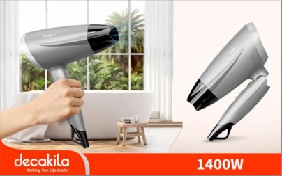 HAIR DRYER 1400W 186*77*232mm DECAKILA