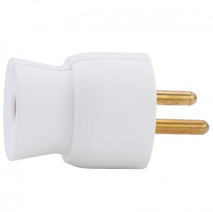 FICHE 2P+T 16A FR S DROITE PLASTIQUE BLANC  - REF050415