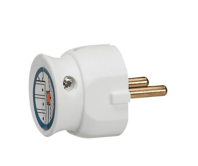FICHE 2P 16A EXTRA PLAT BLANC - REF050183