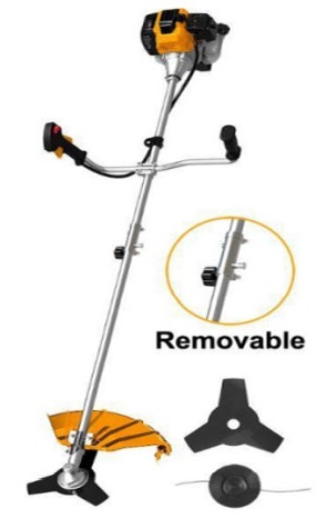 Gasoline grass trimmer and bush cutter