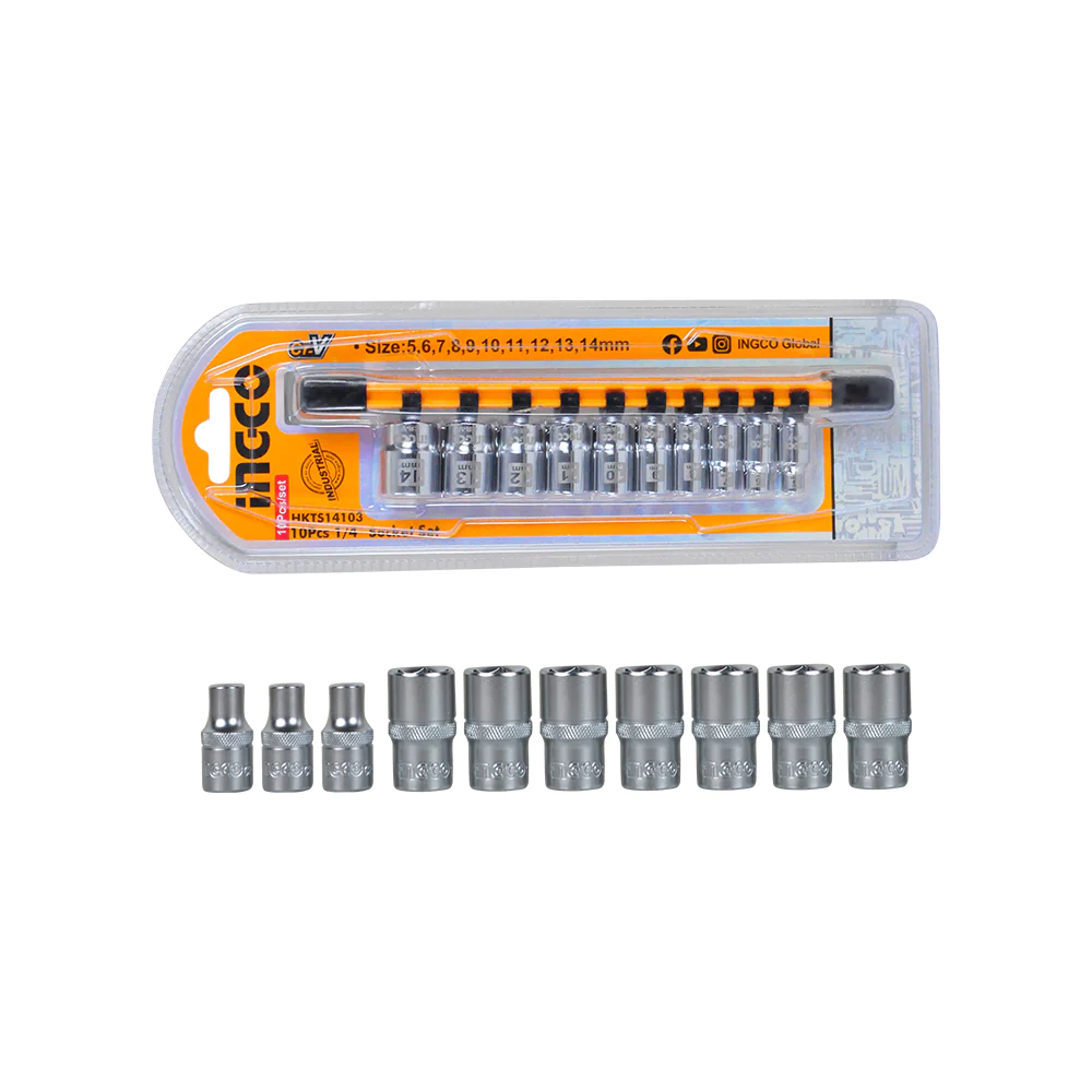 10 Pcs 1/4'' socket set