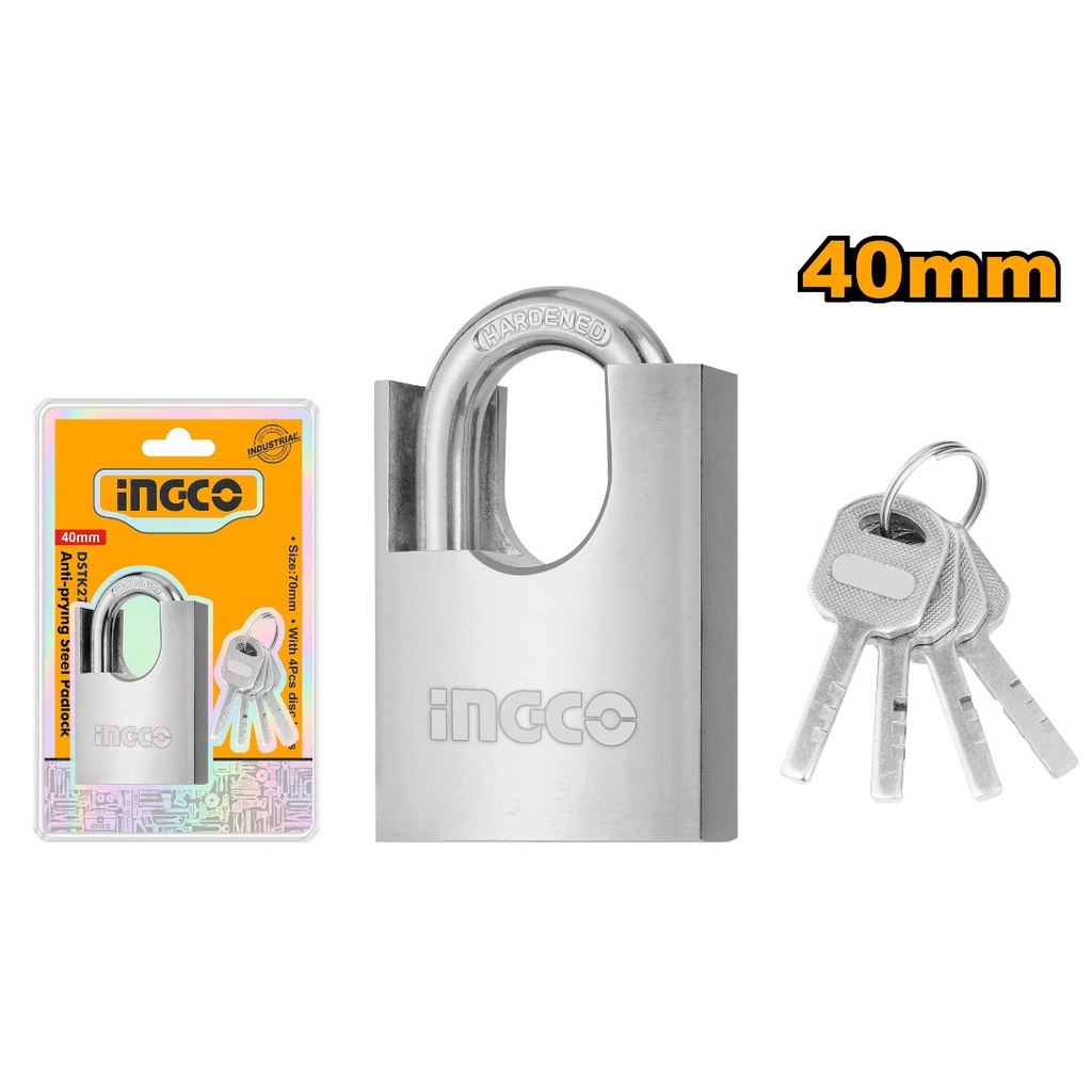Anti-prying steel padlock